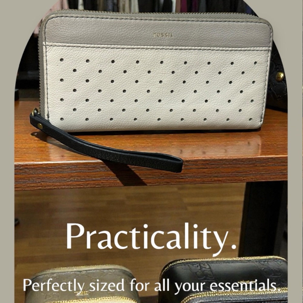 Fossil Black and White Polka Dot Wallet - Picture 5 of 11